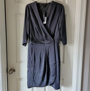 Banana Republic Wrap-style dark silver dress